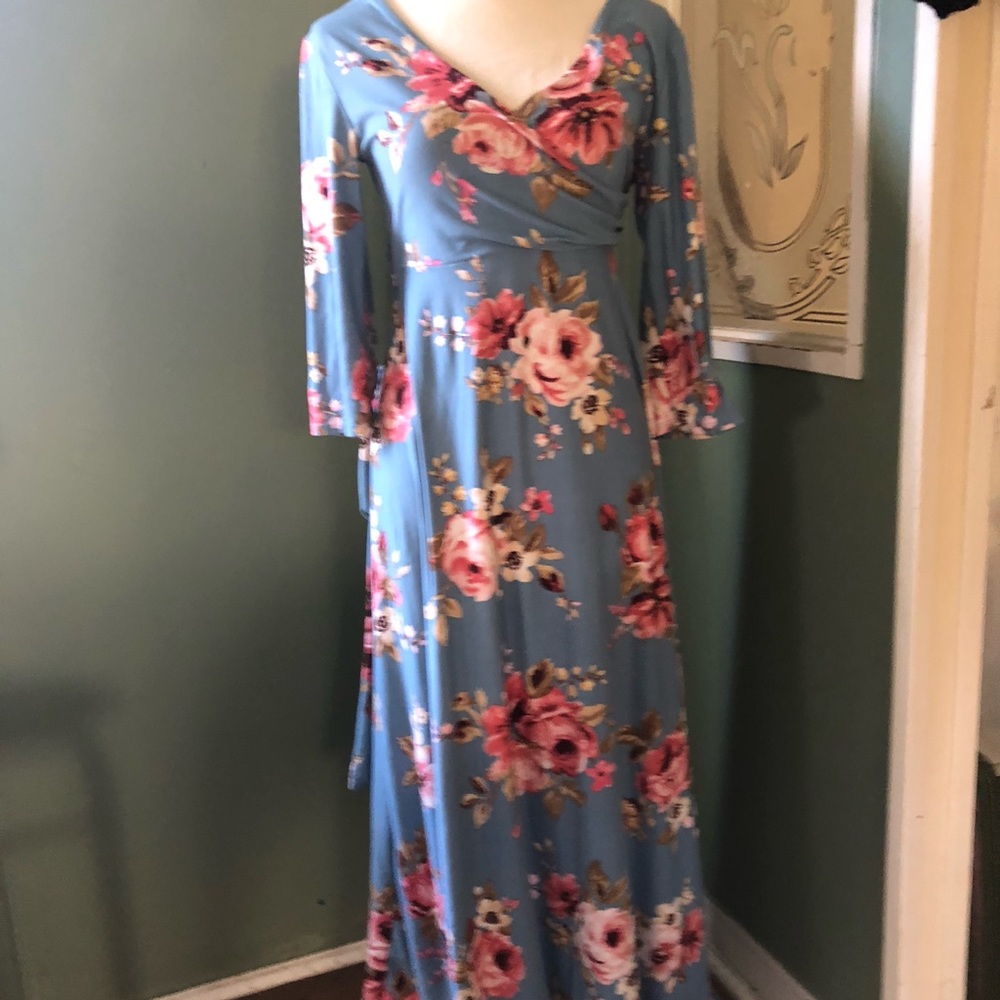 Floral Blue Dress